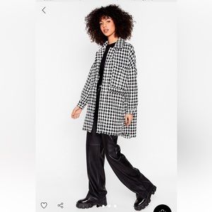 Houndstooth tweed oversized shacket